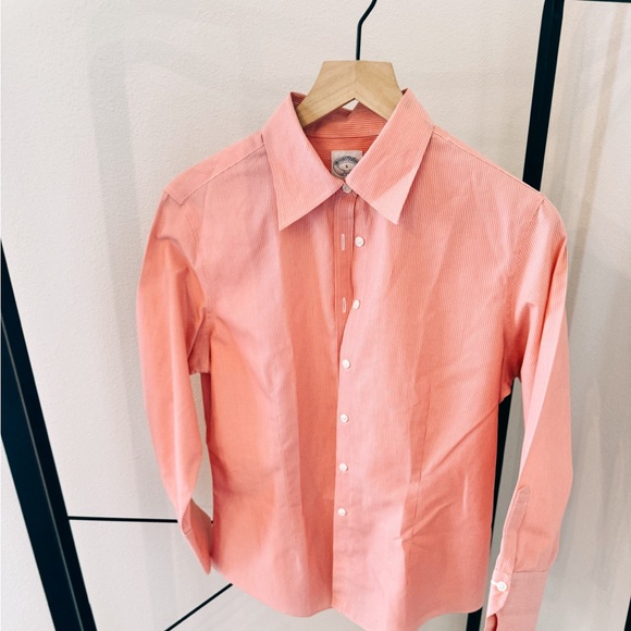 Fitted Stretch Supima® Cotton Non-Iron Mini Stripe Dress Shirt - Picture 5 of 7